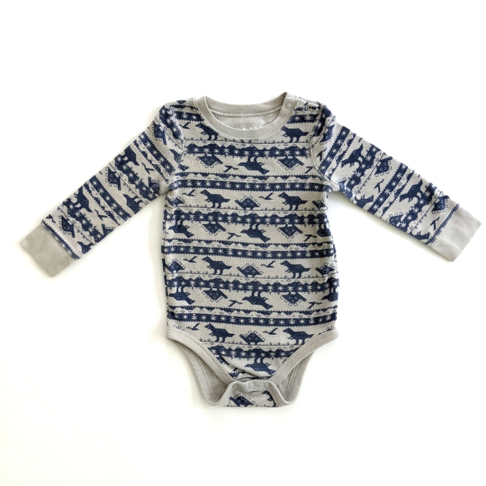 Jumping Beans Dinosaur Thermal Long Sleeve Onesie Bodysuit